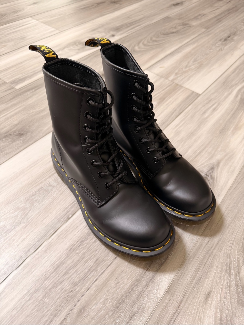Dr. Martens 1460 Smooth Leather Lace Up Combat Boots Black Women’s US 8
